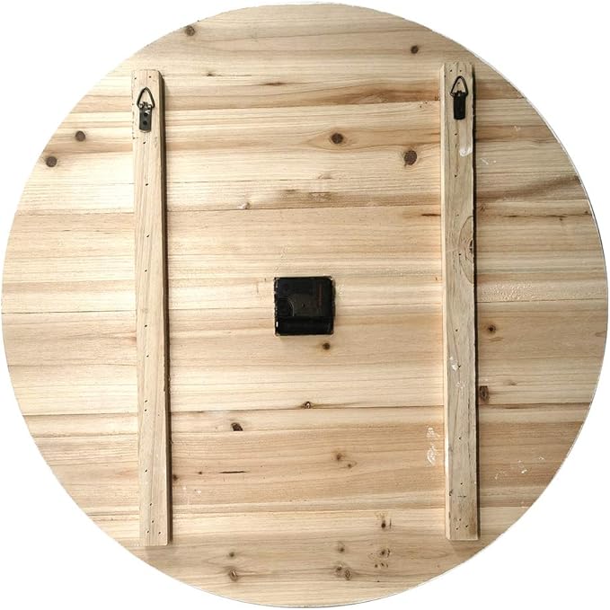 24 Inch Inspritional Silent Quartz Clock,White Distressed Shiplap Farmhouse Wooden Wall Clocks for Indoor Decor