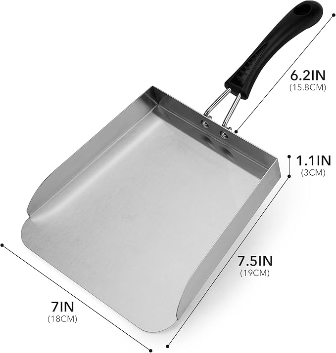 Stanbroil Stainless Steel Griddle Mover Smash Burger Food Shovel Grill Spatula Great for Stir Fry and Move Food, 13"