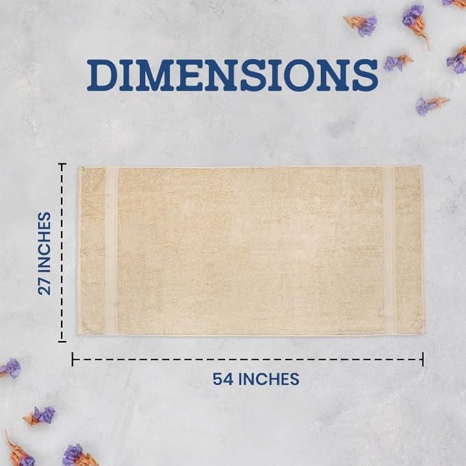 Casa Lino Linen Brown Bath Towels Set of 4 (54" x 27") - Large Bathroom Towel Set - 100% Cotton Towels for Bathroom - Highly Absorbent & Quick Dry Bath Towel Multipack - New Apartment Essentials