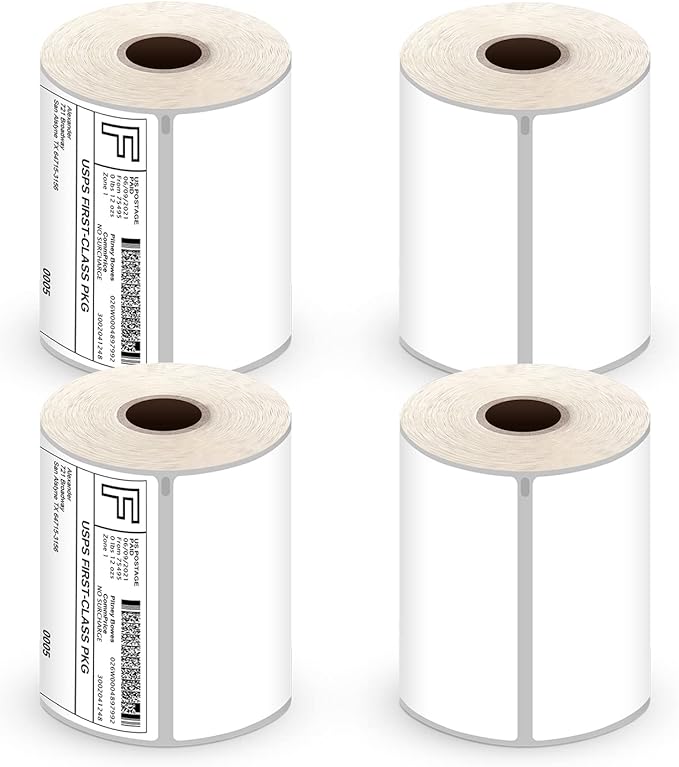 4" x 6" Thermal Shipping Labels, 880 Labels (4 Rolls), Compatible with Dymo LabelWriter 4XL, Water & Grease Resistant, BPA Free