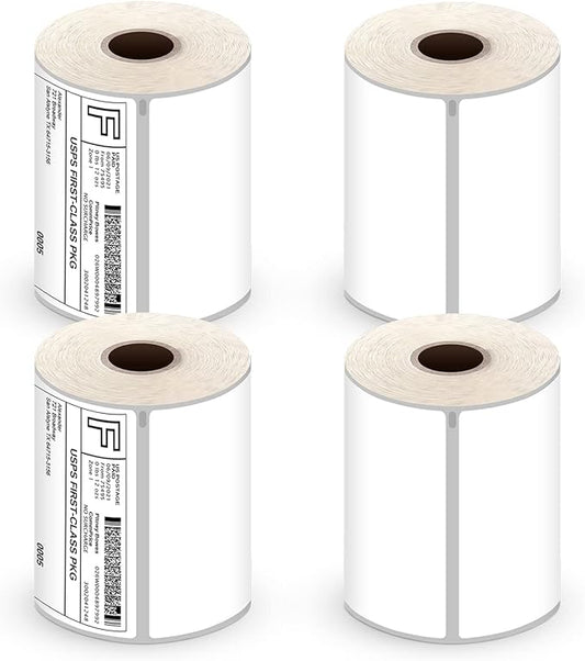 4" x 6" Thermal Shipping Labels, 880 Labels (4 Rolls), Compatible with Dymo LabelWriter 4XL, Water & Grease Resistant, BPA Free