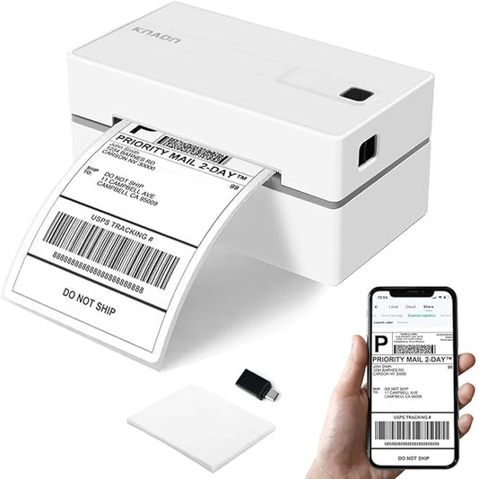 Bluetooth Thermal Shipping Label Printer, 4x6 Portabel Thermal Address Label Printer for Small Bussiness, Compatible with iPhone,Android,Windows,Mac,Chromebook –Works with eBay Shopify USPS&More