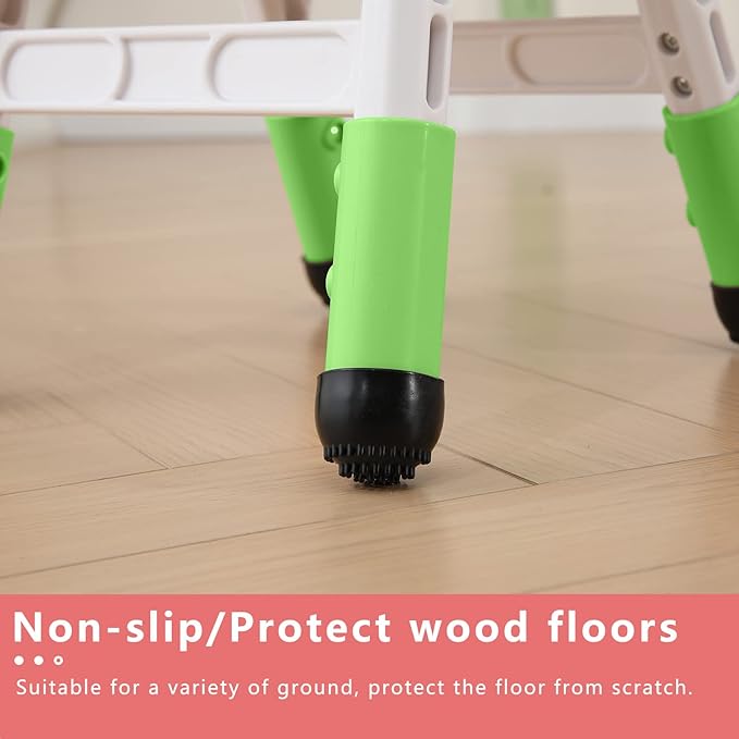 4 Piece Kids Chair Set 3 Levels Adjustable Stackable Kids Chairs Ideal for Playrooms, Schools, Daycares and Homes Washable and Easy to Clean Max Weight 220LB(Blue4-Piece Set)