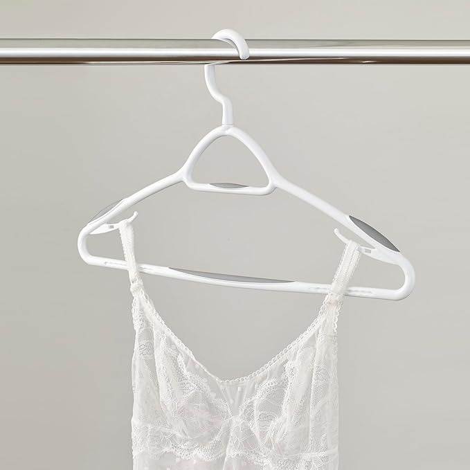 Neatfreak Set of 12 Deluxe Non Slip Clothes Hangers - Space Saving Design for Jackets, Pants, Shirts, 360 Degree Swivel Neck, Soft Grip Bars, Produced in North America