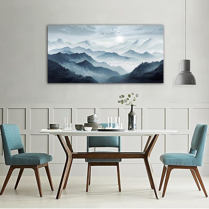 Lapremoly Large Canvas Wall Art For Living Room Wall Decorations For Office Bedroom Wall Decor Frame Pictures Artwork Home Decor Abstract Mountain Landscape Wall Painting Poster Hotel Decor 24"X48"