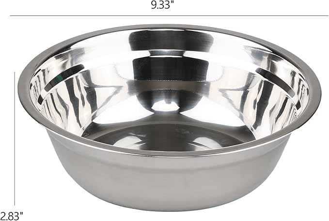 4-Pack Stainless Steel Mixing Bowls, Metal Nesting Bowls, 9.33 Inches