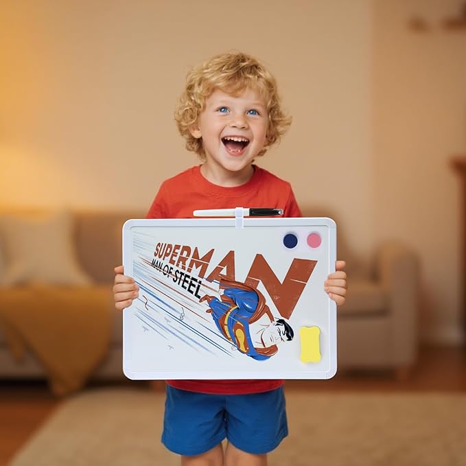 Portable Small whiteboard, Drawing Board, Writing Board, 12 "X 16" Portable Modern Color Frame Dry Erase Board, Used for to-do Notes in Offices, Homes, and Schools (White)