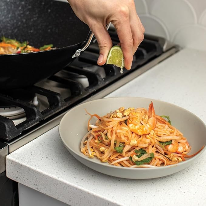 Nordic Ware Basalt Aluminized Steel Spun Wok, 14-Inch, Ceramic Coating