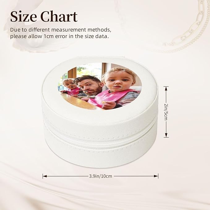Personalized Jewelry Box Gifts for Women - Custom Jewelry Organizer with Image Text Logo - Customized Travel Leather Jewelry Case for Mom Wife Wedding Girls