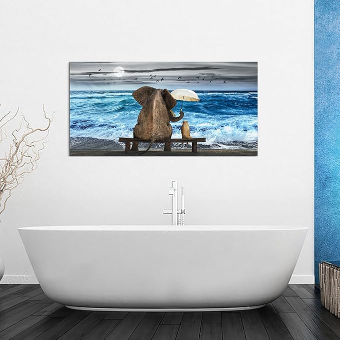 MHARTK66 Canvas Art - Abstract Ocean Beach Wall Decor For Living Room, Bedroom & Office