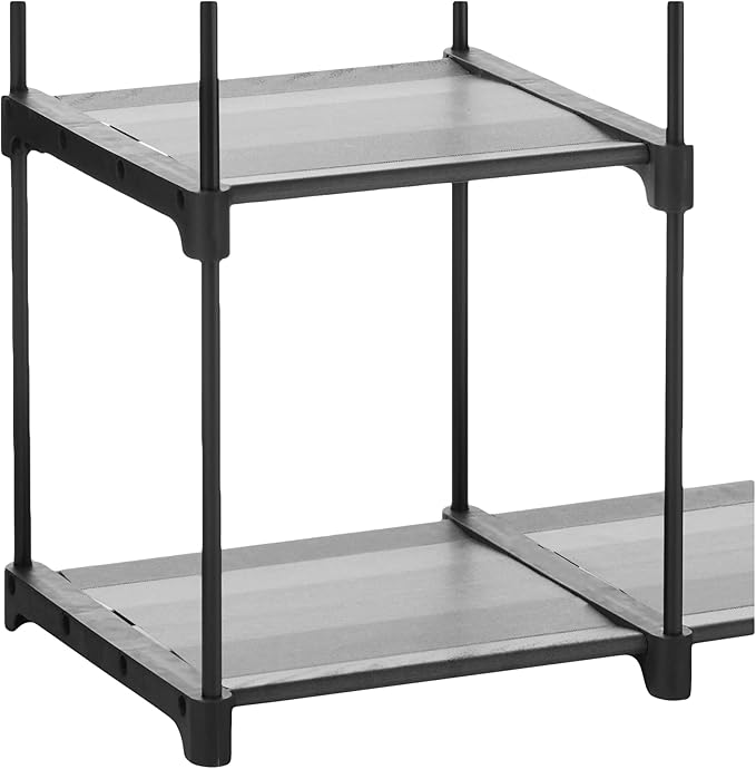 SONGMICS Portable Closet, Freestanding Closet Organizer, Clothes Rack with Shelves, Hanging Rods, Storage Organizer, for Cloakroom, Bedroom, 44.1 x 16.9 x 65 Inches, Black URYG24BK