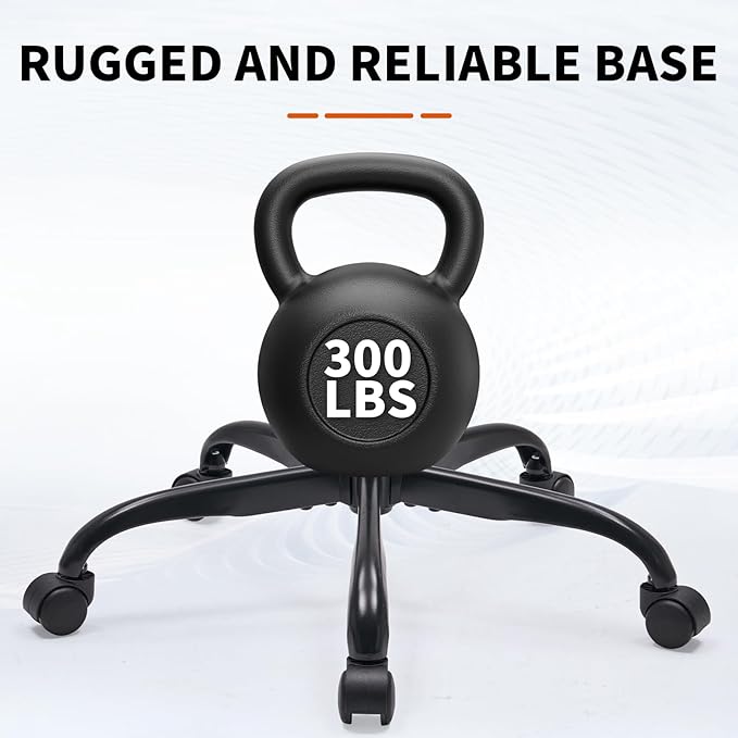 Office Chair, Executive Leather Home Office Desk Chair - Ergonomic Computer Chair with Back & Lumbar Support, 360°Swivel, Adjustable Flip-Up Armrests, Rocking Function Gray