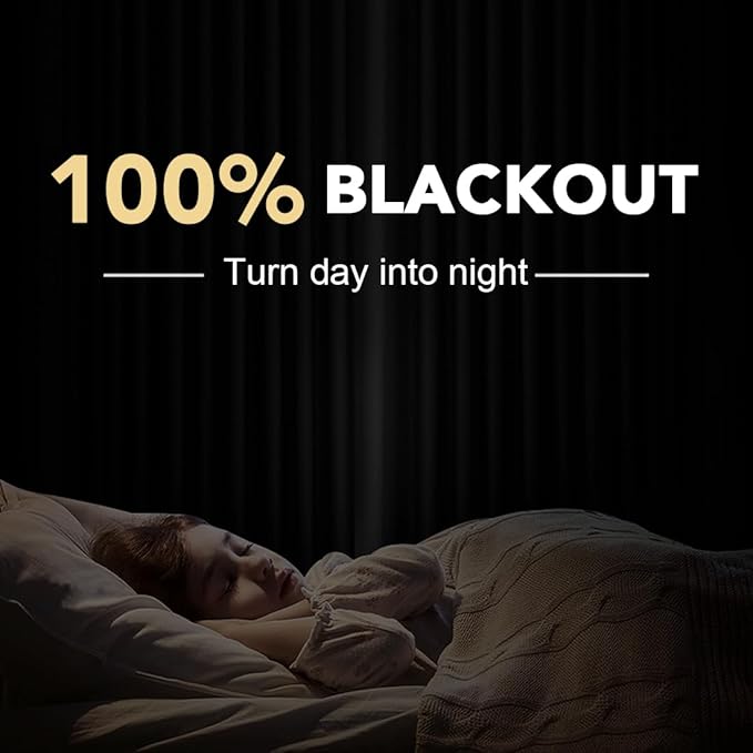 H.VERSAILTEXLinen-Polyester Curtains 100%Blackout Curtains for Bedroom 96"Long Full Light Blocking Nature Linen-Polyester Blended Window Curtains for LivingRoomNickel Grommet(2Panels,HeatheredNatural)