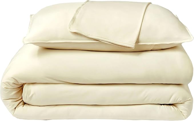 SHEEX Original Performance Cooling Duvet Cover Set, Lightweight King Duvet Cover with 2 King Pillow Shams, Ecru