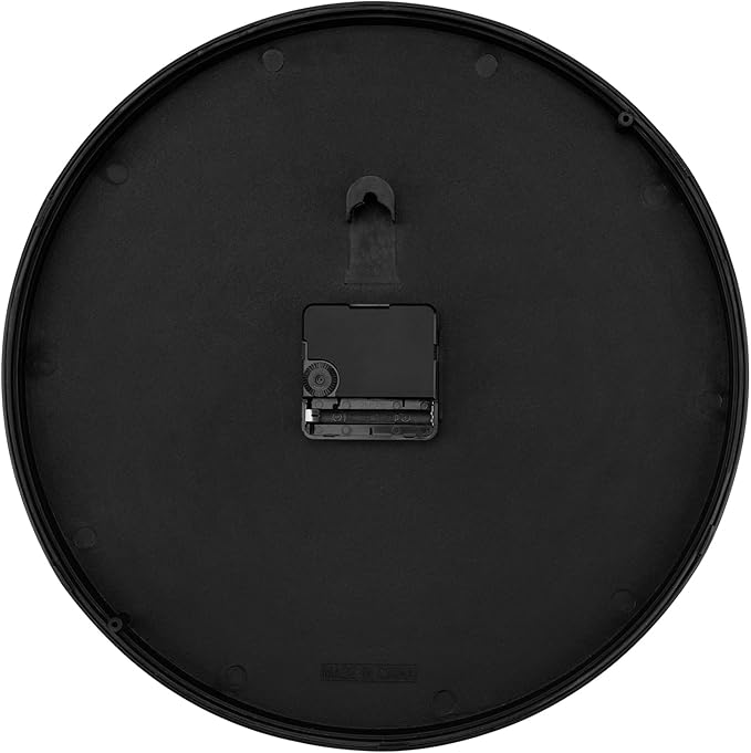 Foxtop Black Backwards Wall Clock, Runs Counterclockwise, 12 Inch Silent Non Ticking Battery Operated Round Analog Wall Clock for Office Living Room Bedroom Home Classroom