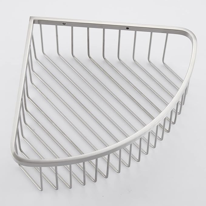 Corner Shower Caddy Organizer, SUS304 Stainless Steel Heavy Duty Rust-Proof Shelf Organizer, Wall Mounted Storage Rack for Bathroom, Kitchen, Brushed Nickel