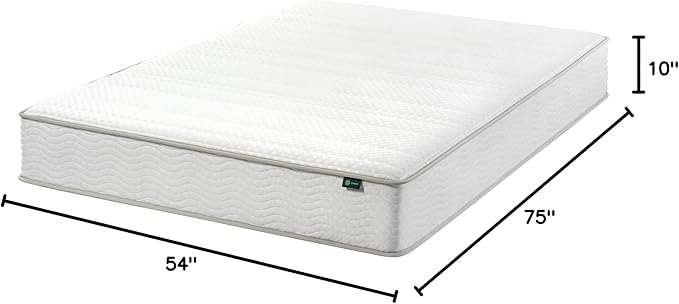 ZINUS 10 Inch Foam and Spring Hybrid Mattress [New Version], Full, Fiberglass Free, Medium Firmness, Durable Support, Certified Safe Foams & Fabric, Mattress in A Box