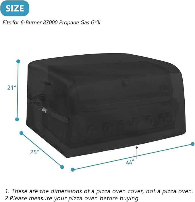 Kingling Grill Cover Fits for 6-Burner 87000 Propane Gas Grill, 44 inch Waterproof & UV Resistant Outdoor Griddle Cover Table Top Outdoor Grill Accessories - 44" L x 25" W x 21" H