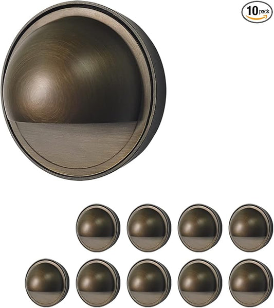 COLOER Die-cast Brass Deck Lights Fixture(Bronze), 12V-24V Low Voltage Landscape Lighting, Outdoor Deck Light for Railing, Deck, Patio, Yard, Garden, Walkway and Driveway(401B,10-Pack Without Bulb)