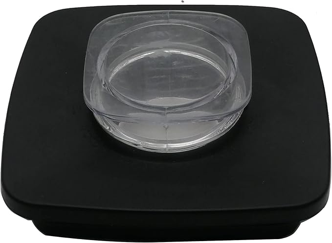 Replacement Blender Square Lid 014357-050-090 and center cap. 4" diameter, Compatible with all Oster Blender/Chopper 5-Square cup jars (Plastic, 5-cup jar lid)
