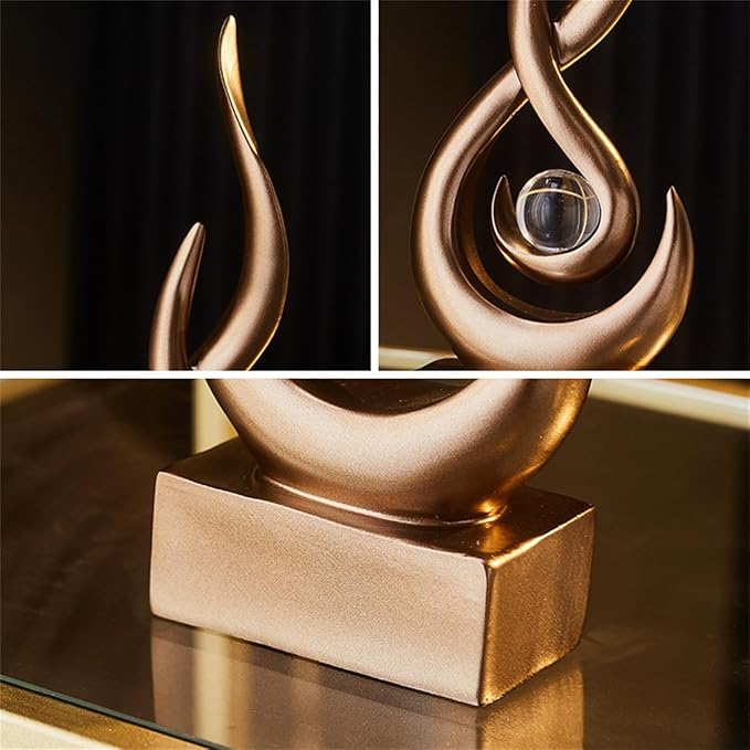 AWNR Abstract Art Deco Decor Statues for Home,Shelves,Table,Living Room, Dining Room,Modern Sculpture Decoraciones of Homes for Sale (Bronze)