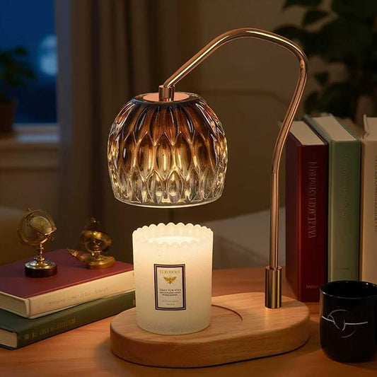 Candle Warmer Lamp with Timer & 4-Level Dimmer, Electric Wax Warmer for Jar Candles, Black Home Decor with 2 Bulbs, Gift for Women, Men, Housewarming