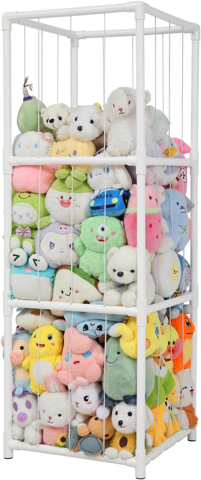Stuffed Animals Zoo Storage, 300L Large PVC Stuffed Animal Holder Organizer, Easy-Access Plush Toy Storage Cage for Toddler Playroom, Bedroom