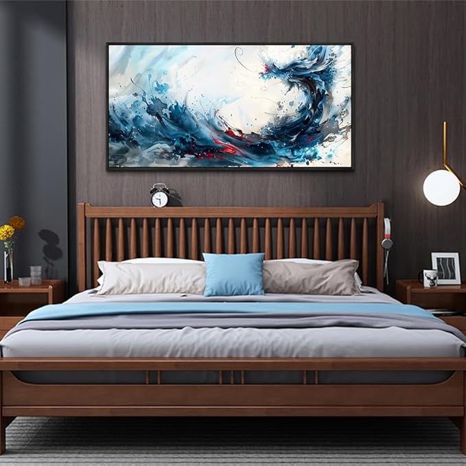 hyidecorart Canvas Prints Wall Art For Living Room Abstract Painting Wall Artworks Wall Decor for Bedroom Hang Pictures For Office Decoration Minimalism Watercolour Posters Black Framed Hotel Mural