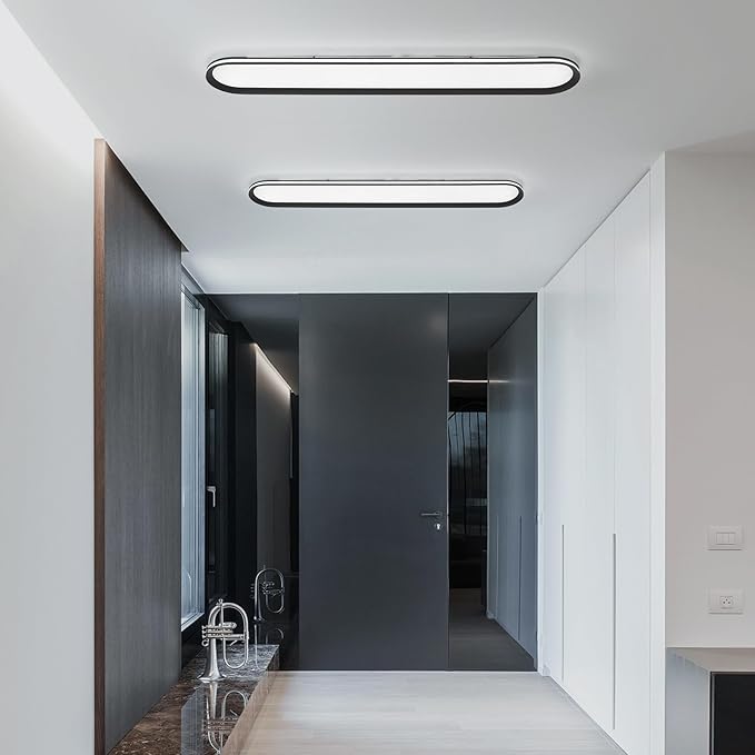 47.1 Inch Metal LED Ceiling Light,Slim, Edge Lit - 65W Full Spectrum Linear Ceiling Lamps,6500K Cool White Modern Ultra Thin Low Profile Light Fixture for Kitchen, Home & Office Hallway