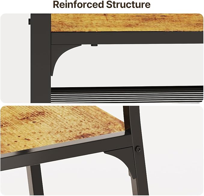 Gizoon Dining Table Set for 6 with Chairs, 7-Piece Kitchen Table Set for Small Space, Apartment, Kitchen, Dining Room, Space-Saving