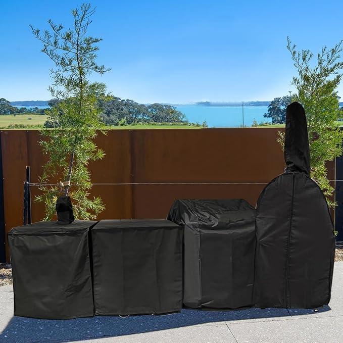 CT Copper Tailor Outdoor Kitchen Corner Cabinet Cover Black, Heavy duty Waterproof 600D Oxford