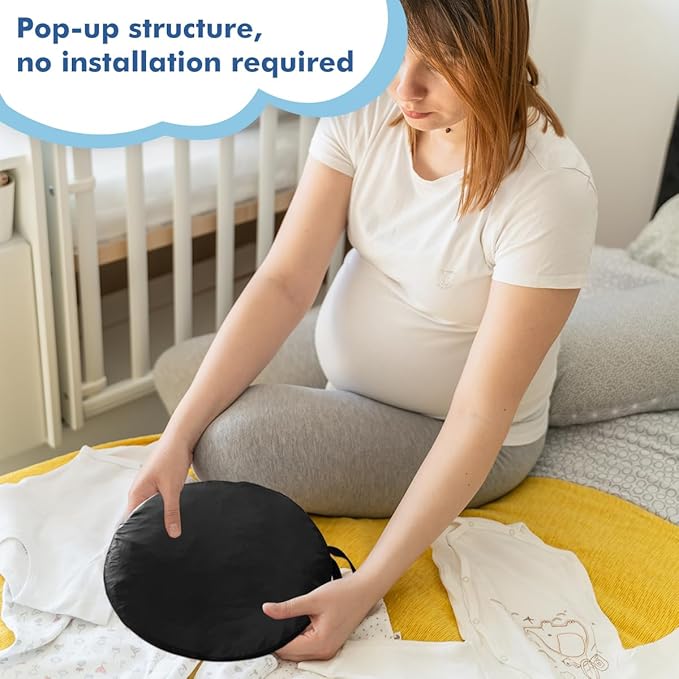 Crib Blackout Cover, Breathable Blackout Crib Cover to Block 90% of Light, Portable Crib Tent Blackout for Baby Better Napping or Sleeping