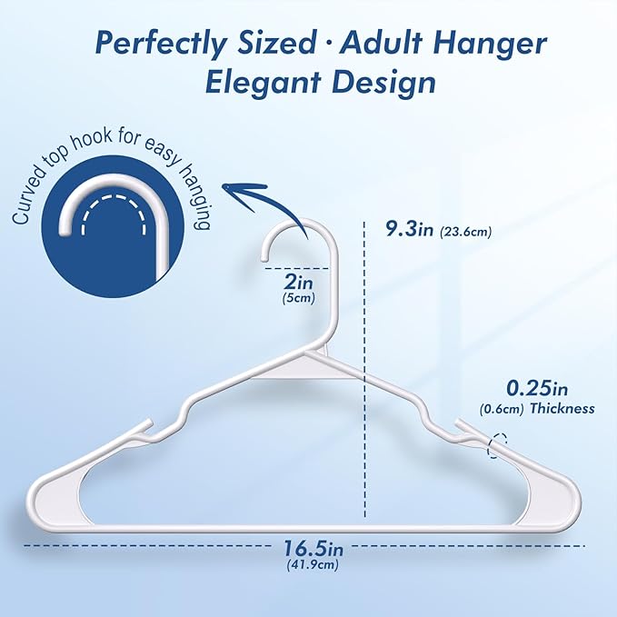HOUSE DAY 1000 Pack Plastic Clothes Hangers, Commercial Bulk Shipment for Business, Sturdy Durable Notched Hangers Ideal for Retail Dry Cleaners Warehouses, Save Cost & Warehouse Space - White