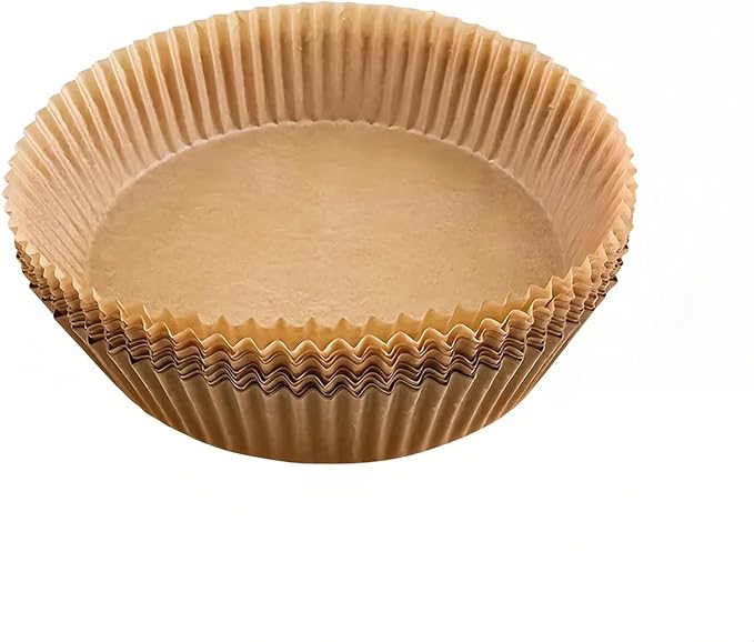 Air Fryer Disposable Paper Liners Round, Non-Stick Parchment, AirFryer Accessories for Baking Microwave Oven Frying Pan, Oil Proof, Water Proof (200PCS, 7.9inch)