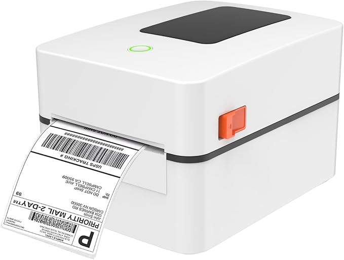 4x6 Shipping Label Printer with A Built-in Label Bin – USB Thermal Printer Fast, Easy Setup, Supports iOS, Android, Windows, Mac