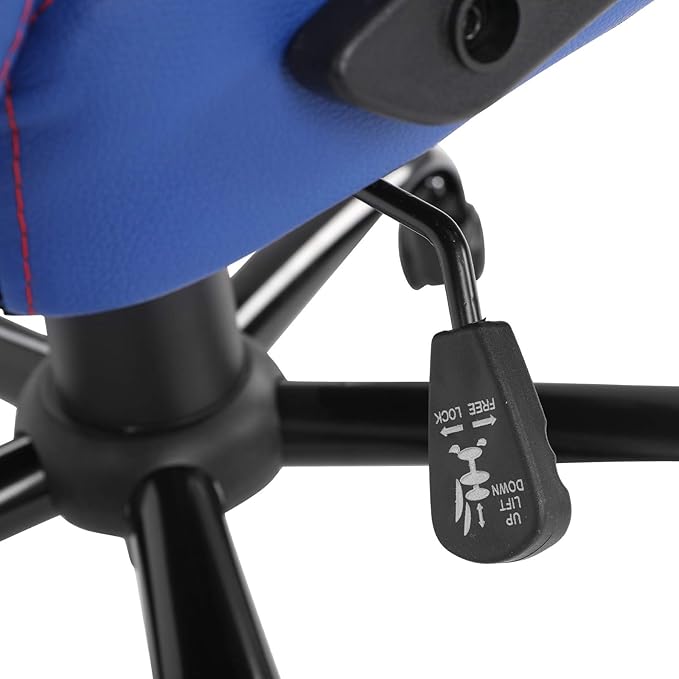 Modern-Depo Ergonomic Gaming Chair for Teenagers Juniors, High Back Swivel Racing Computer Chair, Height Adjustable Racing Gaming Chair, Soft Padded Armrest, Blue White