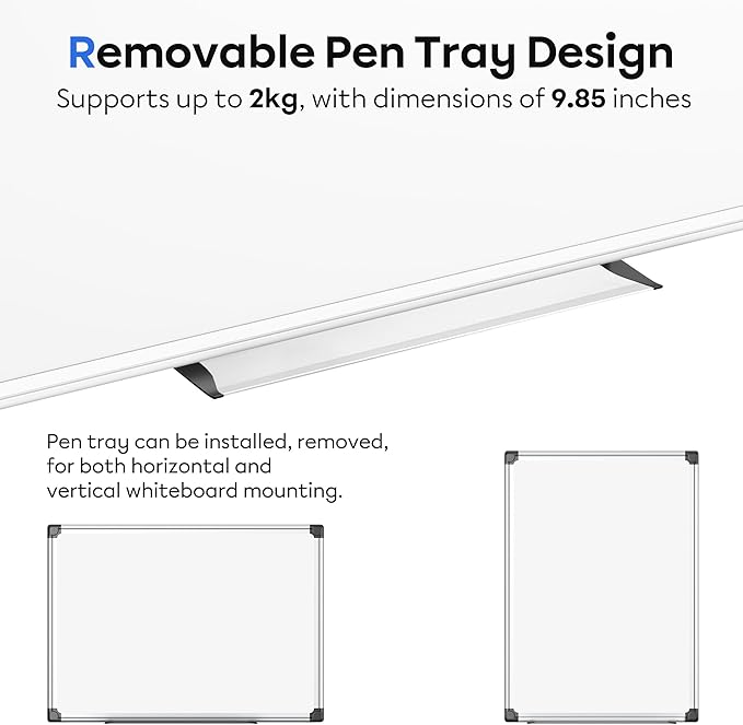 VUSIGN Magnetic Whiteboard, 36" x 24" Dry Erase Board for Wall, Silver Aluminum Frame, Hanging or Mounted White Board for Office, Home, School, Meeting