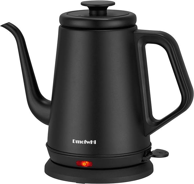 DmofwHi Gooseneck Electric Kettle(1.0L),1000W Electric Tea Kettle of 304 Stainless Steel,Auto Shut off,Water Kettle for Coffee and Tea -Matte Black