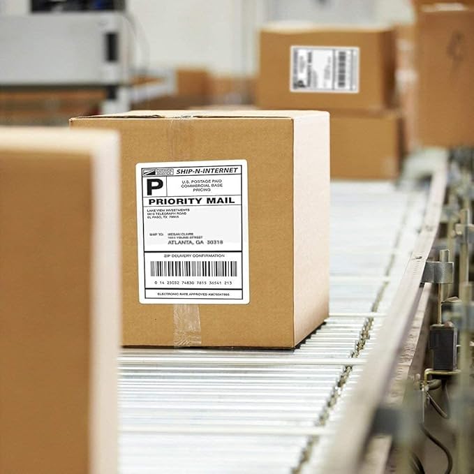 Shipping Label with Rounded Corner, 8.5 x 5.5 Inches Half Sheet Self Adhesive Shipping Address Labels for Laser and Inkjet Printer, 20000