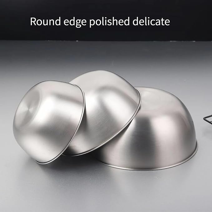 MANHONGYU Stainless Steel Mixing Bowls Set for Kitchen, Dishwasher Safe Nesting Bowls for Cooking, Baking, Meal Prepping, 4 - Piece