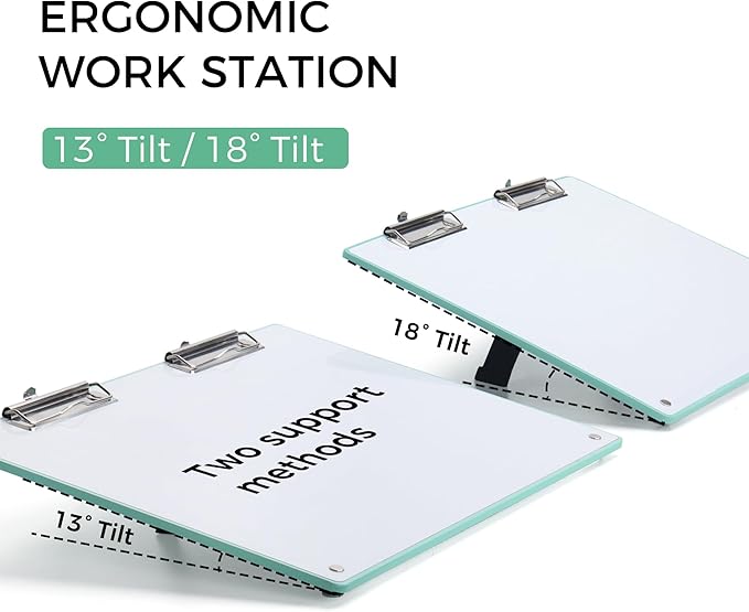 Large A3 Writing Easel Desk Adjustable Dry Erase, Keyboard Stand for Desk, Learning Portable Clipboard Magnetic, White Board Dry Erase Wall Hangable, Slant 18°/13° for Teachers & Students, Mint Frame