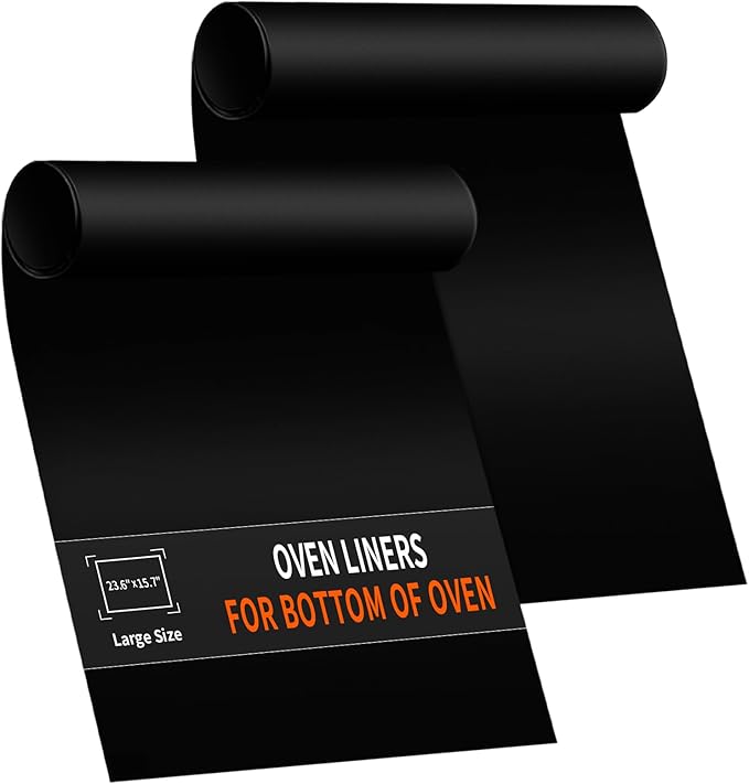 Oven Liners for Bottom of Oven, Heavy Duty Non-stick Teflon Oven Mat for Bottom of Oven, Reusable Oven Liners for Bottom of Electric Oven, BPA & PFOA Free, 23.6"X 15.7", 2/4 Pack