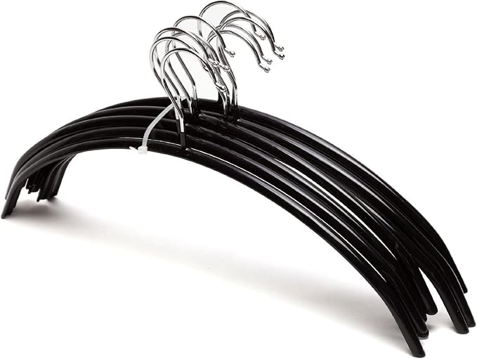 Tosnail 20 Pack Black Super Grippy Slip-Reducing Contour Shirt Hangers, Sweater Hangers, Dimple & Crease Free Hanger Solution - Black