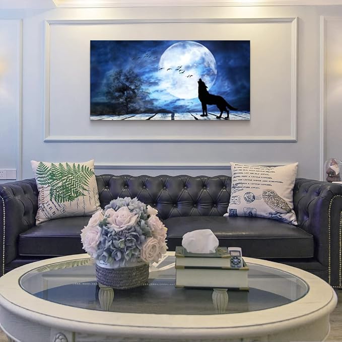 Canvas Wall Art For Bedroom Wall Decoration For Living Room Large Size Luminous Scenery Wolf Wall Decor Pictures Artwork Painting Modern Office Canvas Art Prints Room Decor Ready To For Home Decor