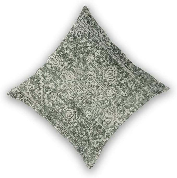 Sage Green Boho Pillow Covers 16 x 16 Inch Set of 2, Bohemian Carpet Pattern Decorative Throw Pillows Ethnic Vintage Farmhouse Pillow Cases Linen Gifts for Couch Sofa Outdoor Decor