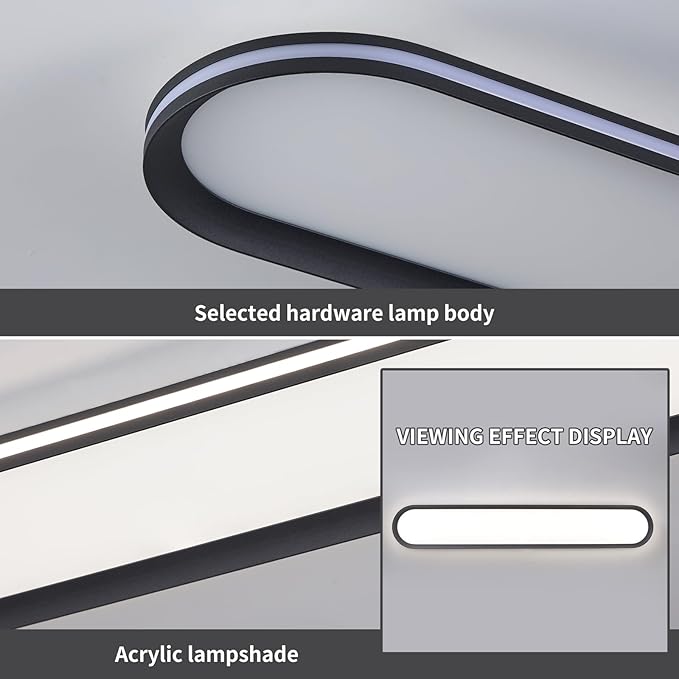 47.1 Inch Dimmable Metal LED Ceiling Light,Slim, Edge Lit - 65W Full Spectrum Linear Ceiling Lamps,3000-6500K Modern Ultra Thin Low Profile Light Fixture for Kitchen, Home & Office Hallway