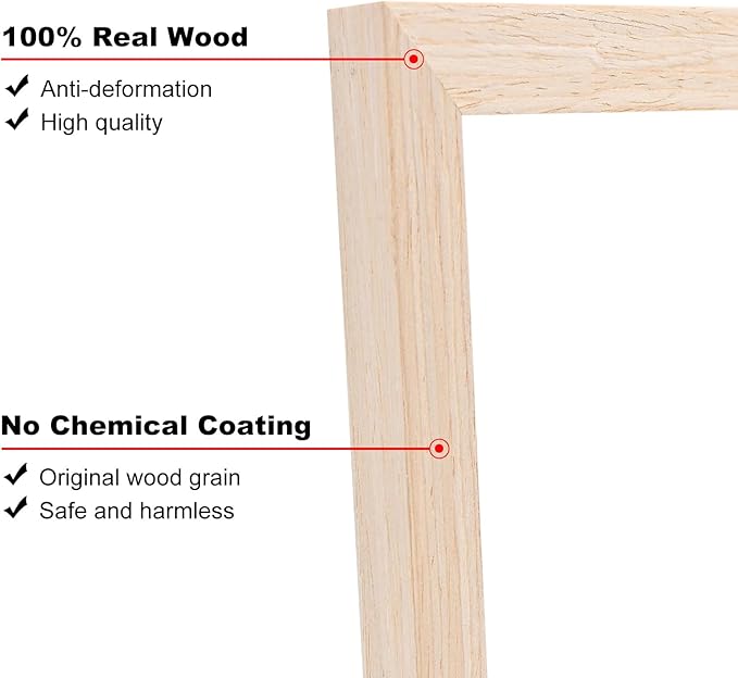 KINLINK 5x7 Picture Frame White Oak, Solid Light Wood Frames with Acrylic Plexiglass for 3.5x5/4x6 with Mat or 5x7 without Mat, Tabletop and Wall Display Photo Frame, Set of 4