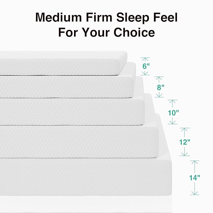 Novilla Queen Size Mattress, 10 Inch Queen Memory Foam Mattress with Breathable Comfort Foam & Removable Cover Mattresses in a Box for Cool Touch & Pressure Relief Meduim Firm