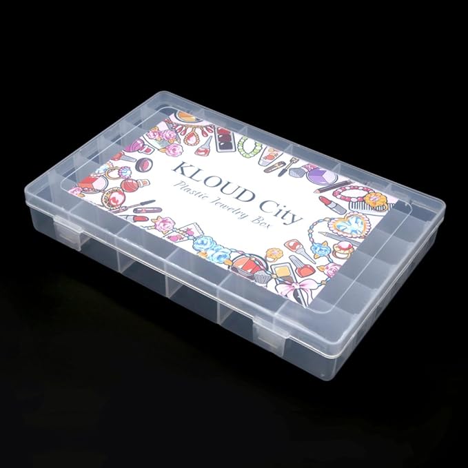 Clear Plastic Jewelry Box Organizer Storage Container with Adjustable Dividers (36 Grids)