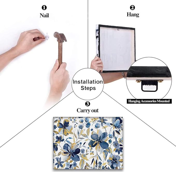 Cortolar Banksy Canvas Wall Art Graffiti Print Picture Abstract Painting for Bedroom Living Room Bathroom Wall Decor (12"x12"x4-B)